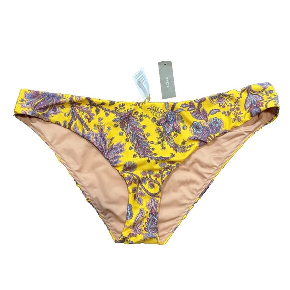 J. CREW High Rise Bikini Bottom Sweet Heart In Ratti Golden Paisley Size XXL - Picture 1 of 5